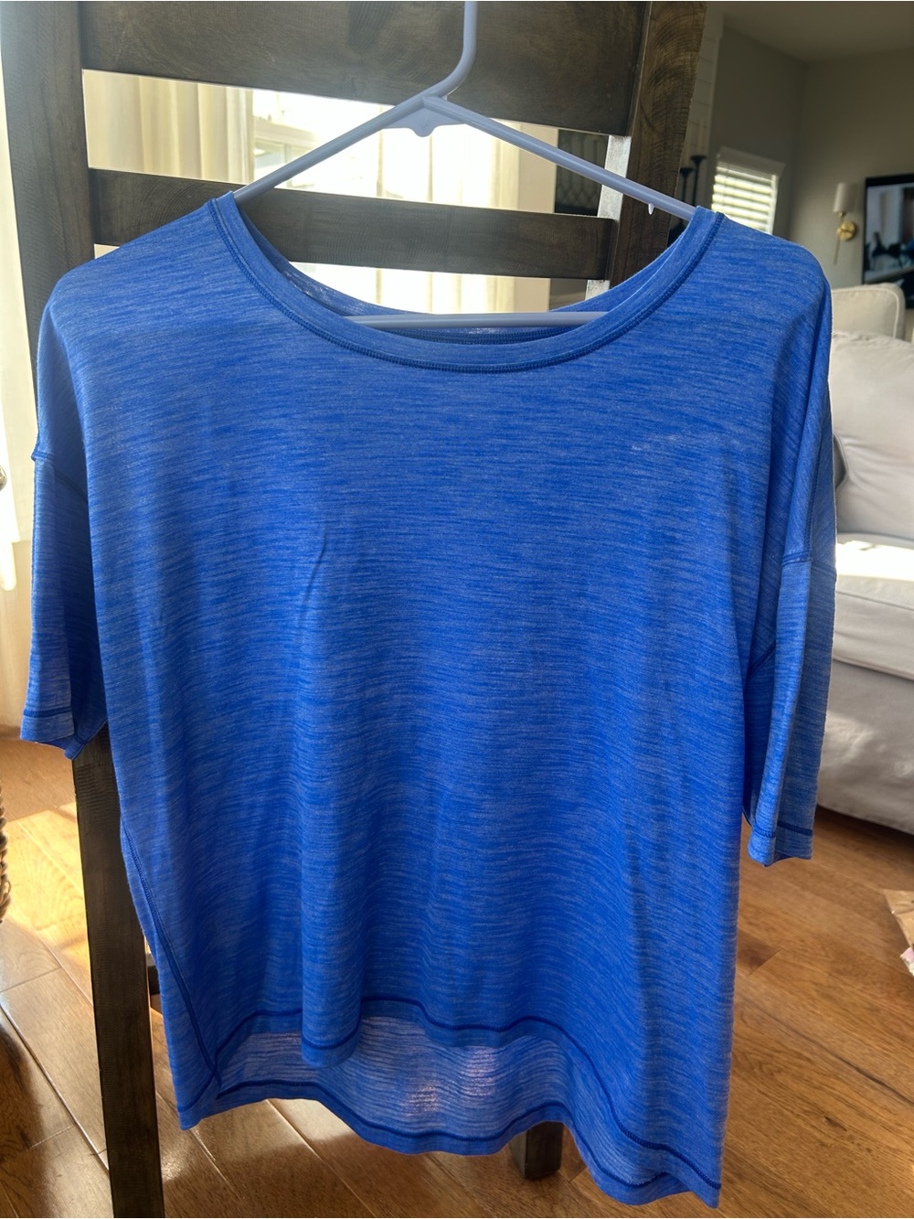 lululemon athletica Heathered Royal Blue Short Sleeve Crew Top